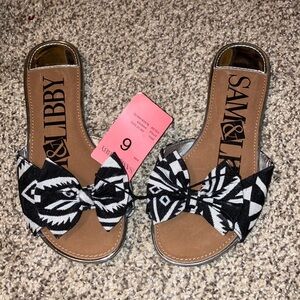 NWT Sam & Libby Bow Slide Sandals, Size 6